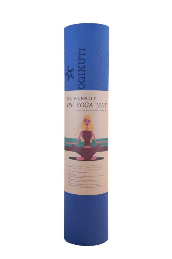 Yogikuti Fitness στρώμα γιόγκα μπλε, αντιολοσθητικό, με διαγράμμιση, από TPE