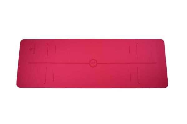 Υogikuti Fitness στρώμα γιόγκα κόκκινο, αντιολοσθητικό, με διαγράμμιση, από TPE
