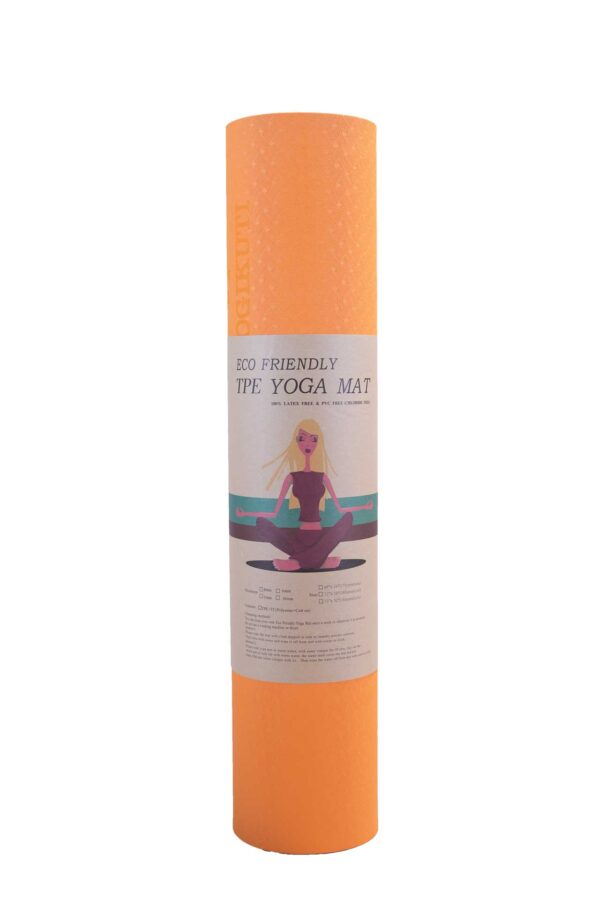 Yogikuti Fitness στρώμα γιόγκα πορτοκαλί, αντιολοσθητικό, με διαγράμμιση, από TPE