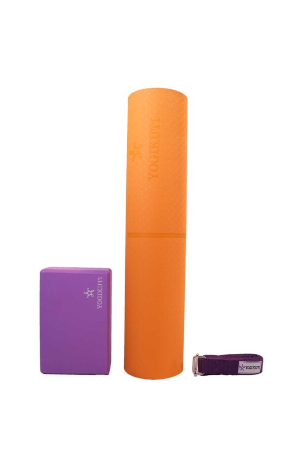 Yogikuti Σετ Γιόγκα Basic Πορτοκαλί-Μωβ, Yogikuti Basic Yoga Kit - Orange, Purple