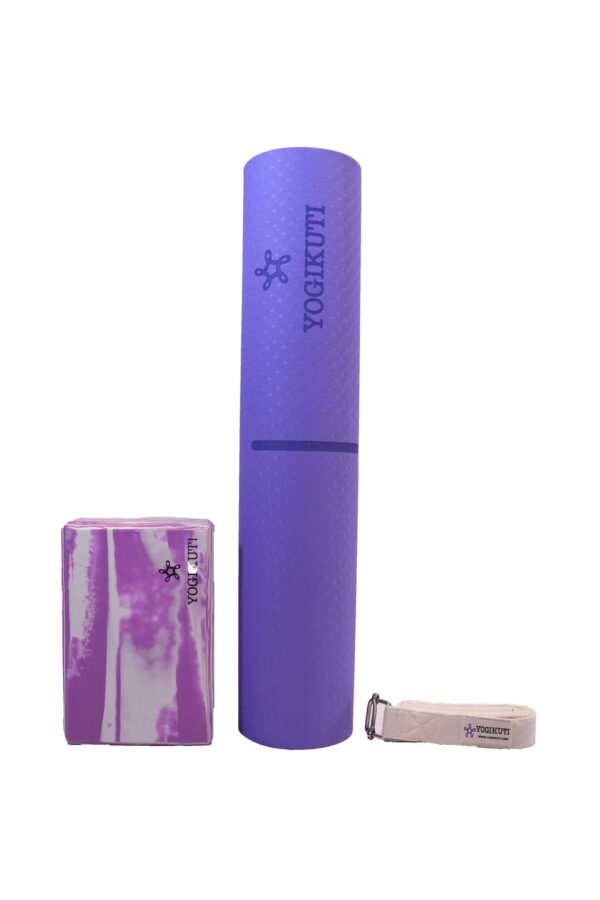 Yogikuti Σετ Γιόγκα Basic Μωβ-Λευκό, Yogikuti Basic Yoga Kit - White, Purple