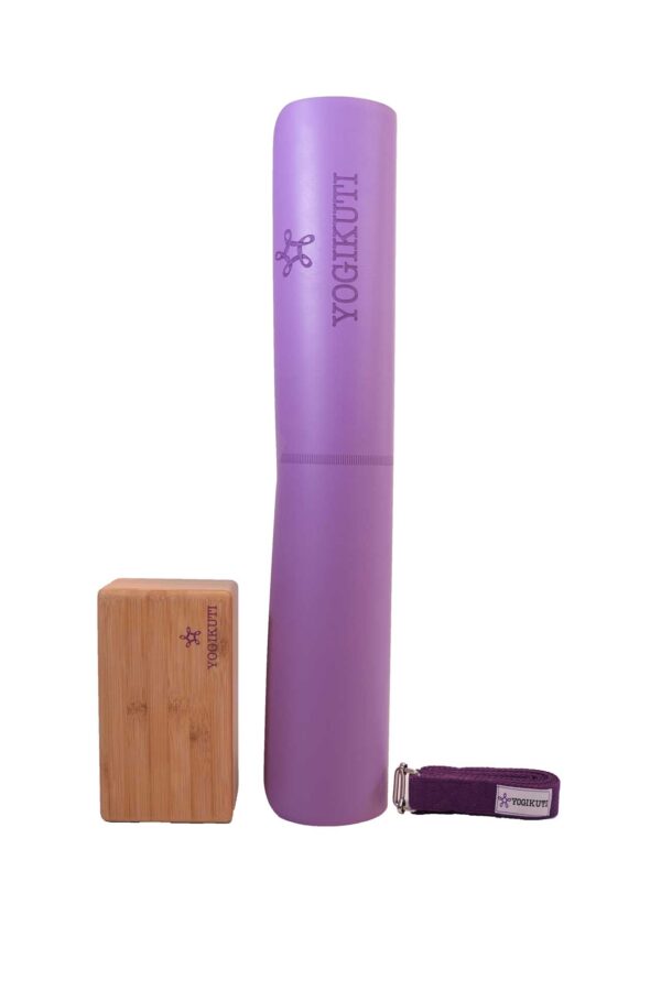 Yogikuti Σετ Γιόγκα Premium Μωβ - Yogikuti Σετ Γιόγκα Premium Φελλός - Premium Yoga Kit Purple