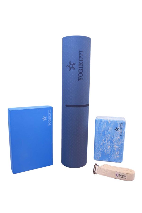 Yogikuti Σετ Γιόγκα για αρχάριους Μπλε - Yogikuti Beginners Yoga Kit Blue
