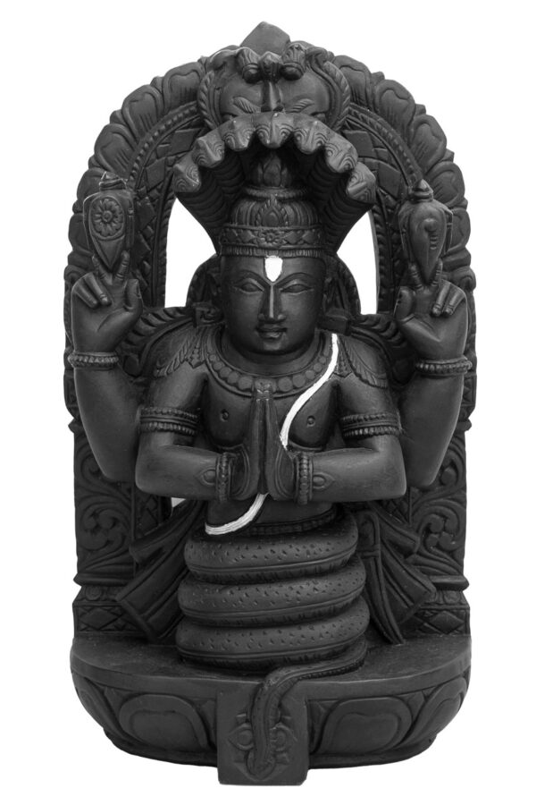 Ξύλινο σκαλιστό άγαλμα Patanjali - Ινδουιστικό άγαλμα - Διακόσμηση από Ινδία