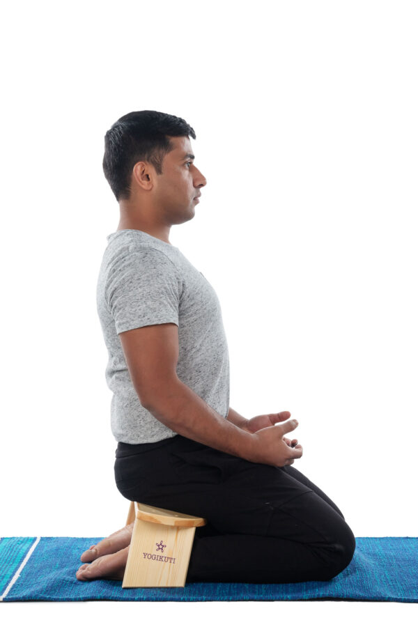 Yoga wooden meditation bench - Ξύλινος πτυσσόμενος πάγκος διαλογισμού γιόγκα από φυσικό ξύλο πεύκο